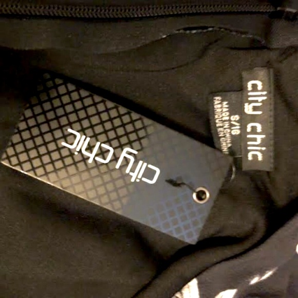 NWT CITY CHIC Seville Black Flower Time Ruffle Neck Sleeveless Midi Dress SZ 16 - Picture 6 of 6